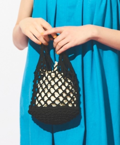 MERLOT（メルロー）の「ネットミニバッグ（ハンドバッグ・レディース・オレンジ/グリーン/ブラック・FREE）」の5枚目の写真