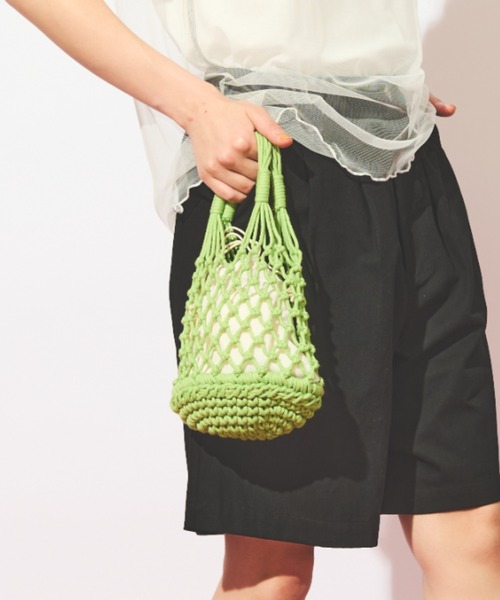 MERLOT（メルロー）の「ネットミニバッグ（ハンドバッグ・レディース・オレンジ/グリーン/ブラック・FREE）」の6枚目の写真