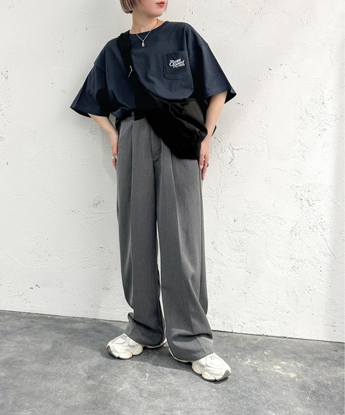 apres jour mignon（アプレジュールミニョン）の「ポケット刺繍Tシャツ【ZOZOTOWN限定アイテム】（Tシャツ/カットソー・レディース・ブラック系その他/ホワイト系その他2/オフホワイト/ブルー/ホワイト系その他・フリー/X-LARGE）」の22枚目の写真