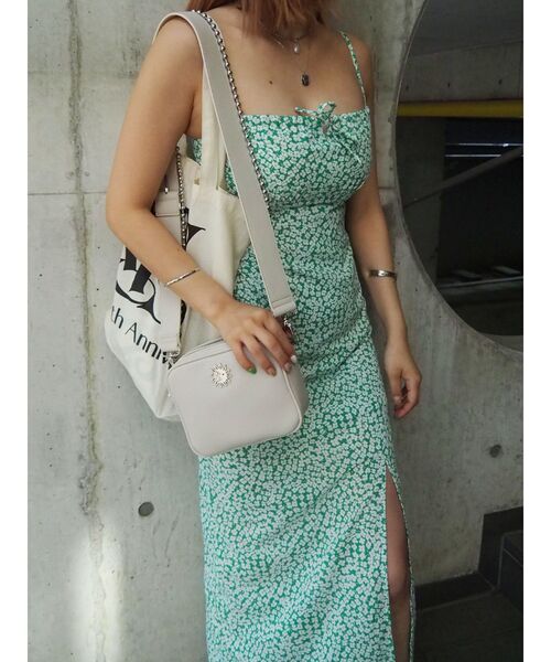 EVRIS（エヴリス）の「【WEB限定】フラワーキャミロングワンピース（ワンピース・レディース・ブラック/ブルー/グリーン・FREE）」の9枚目の写真