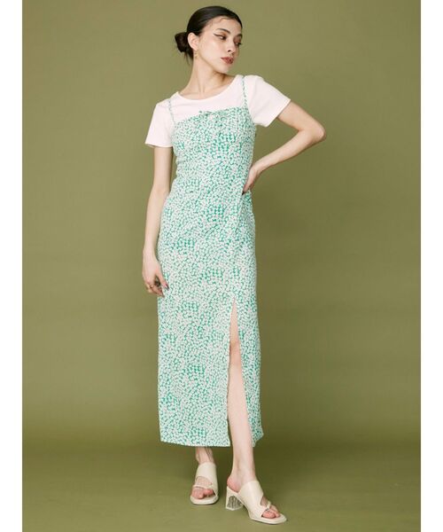 EVRIS（エヴリス）の「【WEB限定】フラワーキャミロングワンピース（ワンピース・レディース・ブラック/ブルー/グリーン・FREE）」の20枚目の写真