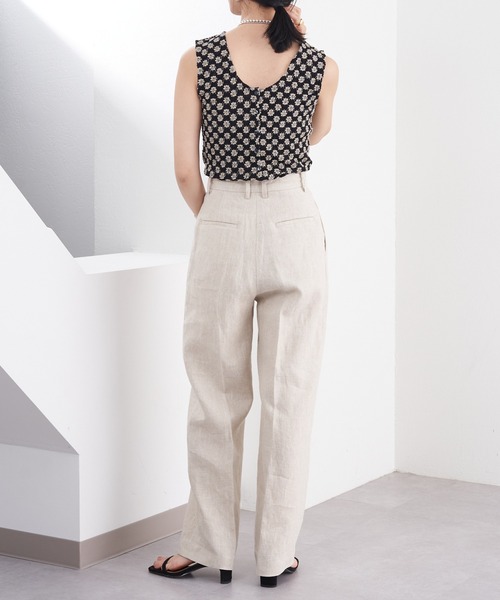 GRANCY シャーリングデザイン ノースリーブT GRANCY（グランシー）の「【GRANCY】Shirring Design Rhinestone