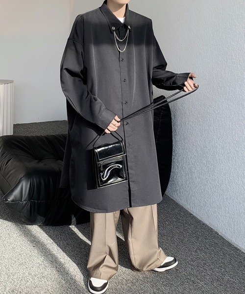 CHAMI CHAMI 長袖アシンメトリーBlack ロンT スタッズロック地雷 ZUTOMARUKI Long Tee(Black) - ZUTOMAYO MART
