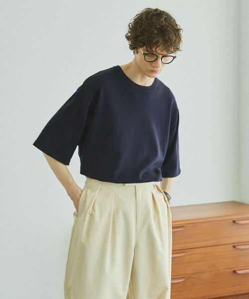 Bleme(ブレム)の「リラクシー ニットTシャツ(ニット/セーター・メンズ・ネイビー/ブラック系/ネイビー系/オリーブ・S/M/L/XL)」の4枚目の写真