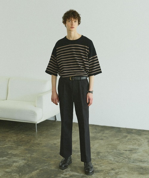 Bleme(ブレム)の「リラクシー ニットTシャツ(ニット/セーター・メンズ・ネイビー/ブラック系/ネイビー系/オリーブ・S/M/L/XL)」の15枚目の写真