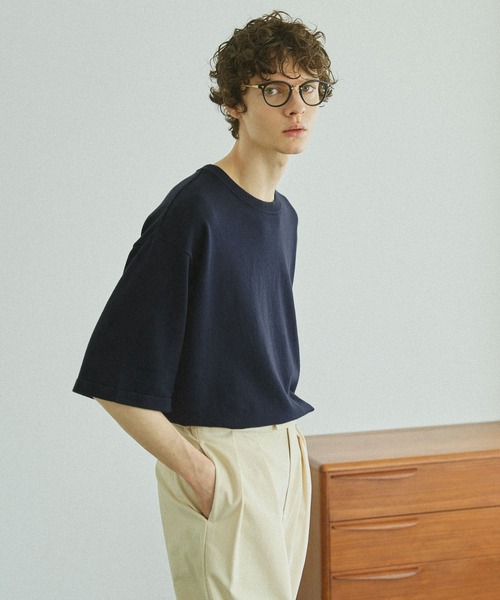 Bleme(ブレム)の「リラクシー ニットTシャツ(ニット/セーター・メンズ・ネイビー/ブラック系/ネイビー系/オリーブ・S/M/L/XL)」の22枚目の写真