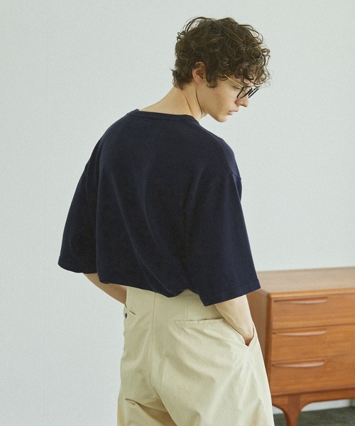 Bleme(ブレム)の「リラクシー ニットTシャツ(ニット/セーター・メンズ・ネイビー/ブラック系/ネイビー系/オリーブ・S/M/L/XL)」の12枚目の写真