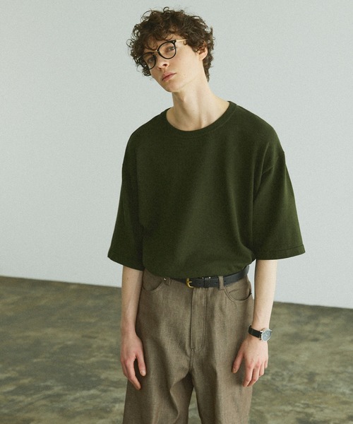 Bleme(ブレム)の「リラクシー ニットTシャツ(ニット/セーター・メンズ・ネイビー/ブラック系/ネイビー系/オリーブ・S/M/L/XL)」の11枚目の写真