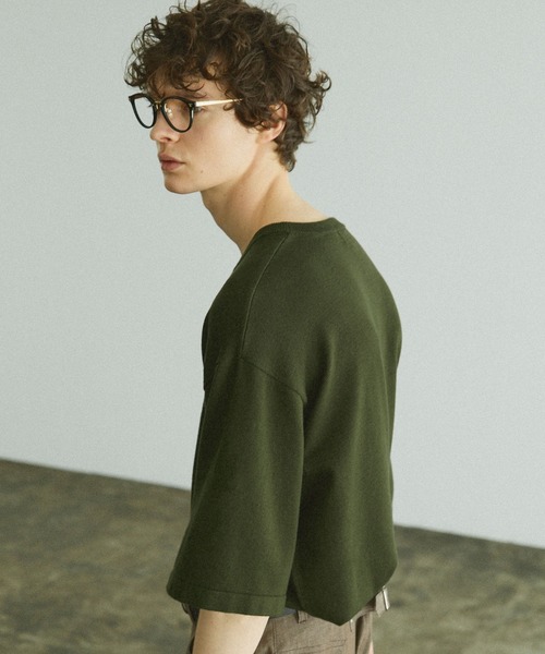 Bleme(ブレム)の「リラクシー ニットTシャツ(ニット/セーター・メンズ・ネイビー/ブラック系/ネイビー系/オリーブ・S/M/L/XL)」の16枚目の写真