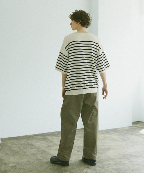 Bleme(ブレム)の「リラクシー ニットTシャツ(ニット/セーター・メンズ・ネイビー/ブラック系/ネイビー系/オリーブ・S/M/L/XL)」の14枚目の写真