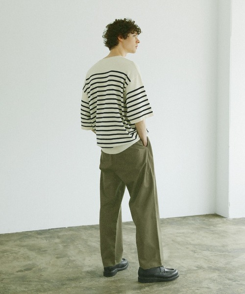 Bleme(ブレム)の「リラクシー ニットTシャツ(ニット/セーター・メンズ・ネイビー/ブラック系/ネイビー系/オリーブ・S/M/L/XL)」の19枚目の写真