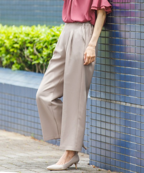 Honeys（ハニーズ）の「美ージーストレートパンツ（スラックス・レディース・ブラウン系その他/ブルーグリーン/ブラウン/ネイビー/ブラック・LL/L/M/S/SS/3L）」の4枚目の写真