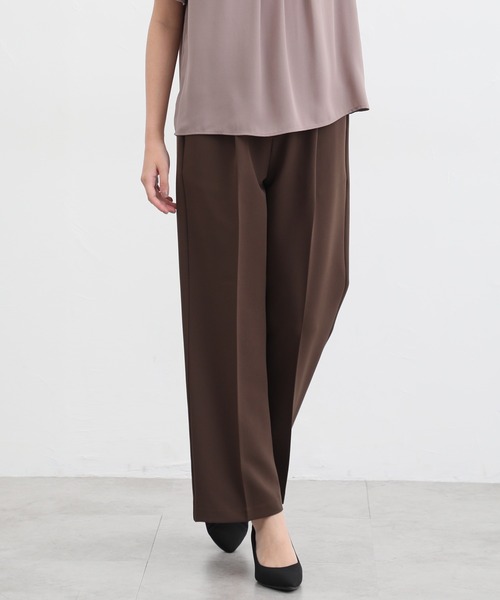 Honeys（ハニーズ）の「美ージーストレートパンツ（スラックス・レディース・ブラウン系その他/ブルーグリーン/ブラウン/ネイビー/ブラック・LL/L/M/S/SS/3L）」の3枚目の写真