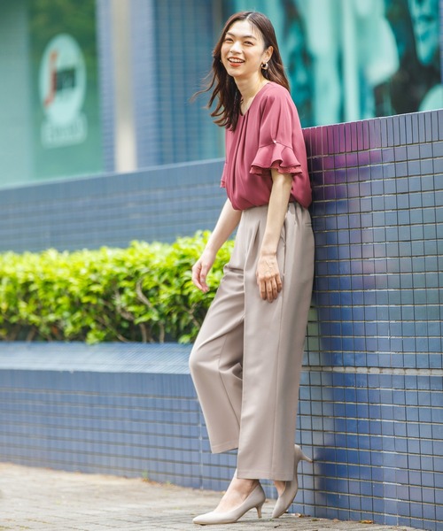 Honeys（ハニーズ）の「美ージーストレートパンツ（スラックス・レディース・ブラウン系その他/ブルーグリーン/ブラウン/ネイビー/ブラック・LL/L/M/S/SS/3L）」の12枚目の写真