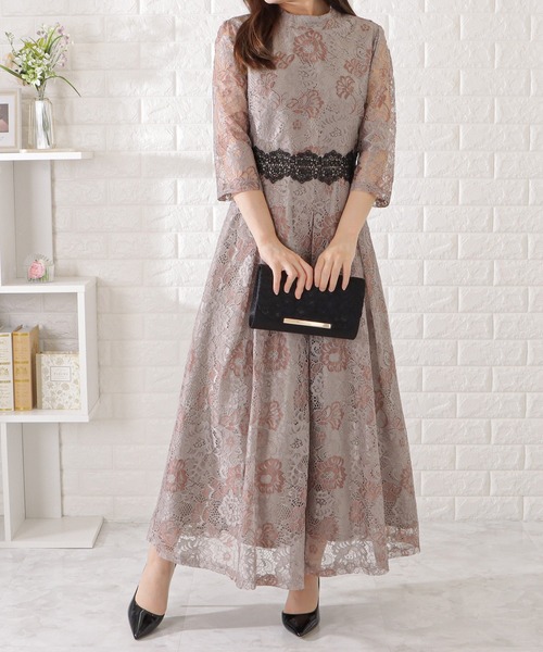Lace Ladies(レースレディース)の「プレート付きフラワーレースクラッチバッグ(クラッチバッグ・レディース・ブラック/アイボリー/グレー・FREE)」の10枚目の写真