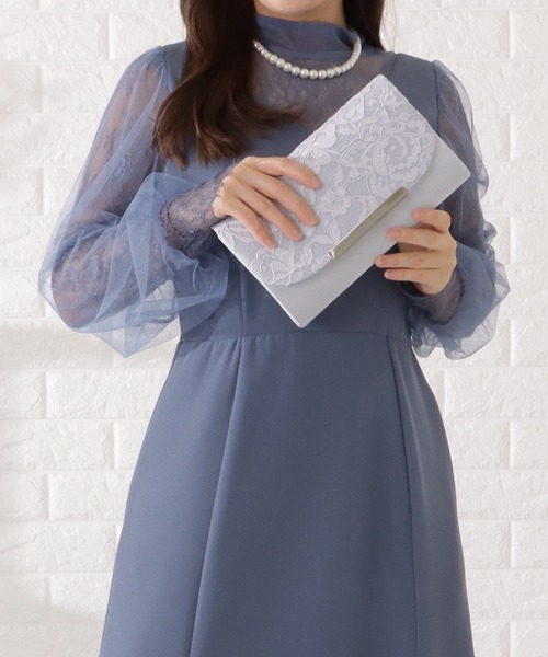 Lace Ladies(レースレディース)の「プレート付きフラワーレースクラッチバッグ(クラッチバッグ・レディース・ブラック/アイボリー/グレー・FREE)」の15枚目の写真