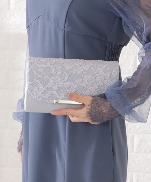 Lace Ladies(レースレディース)の「プレート付きフラワーレースクラッチバッグ(クラッチバッグ・レディース・ブラック/アイボリー/グレー・FREE)」の17枚目の写真