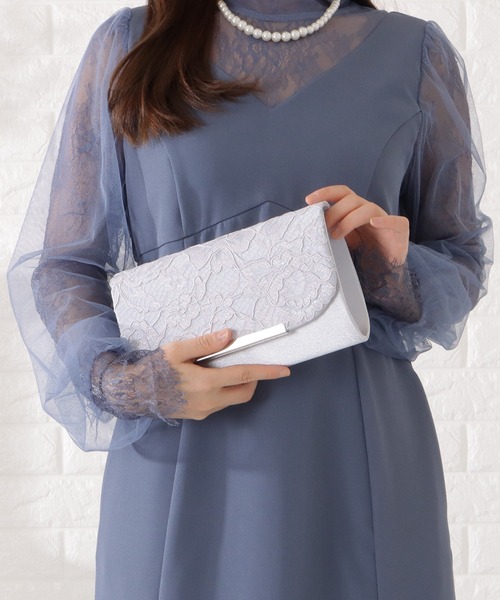 Lace Ladies(レースレディース)の「プレート付きフラワーレースクラッチバッグ(クラッチバッグ・レディース・ブラック/アイボリー/グレー・FREE)」の19枚目の写真
