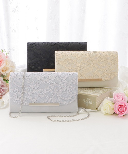 Lace Ladies(レースレディース)の「プレート付きフラワーレースクラッチバッグ(クラッチバッグ・レディース・ブラック/アイボリー/グレー・FREE)」の20枚目の写真
