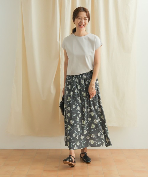 URBAN RESEARCH DOORS（アーバンリサーチドアーズ）の「クールタッチフレンチスリーブカットソー（Tシャツ/カットソー・レディース・ミント/バーガンディー/ライトグレー/ブラック・MEDIUM）」の5枚目の写真