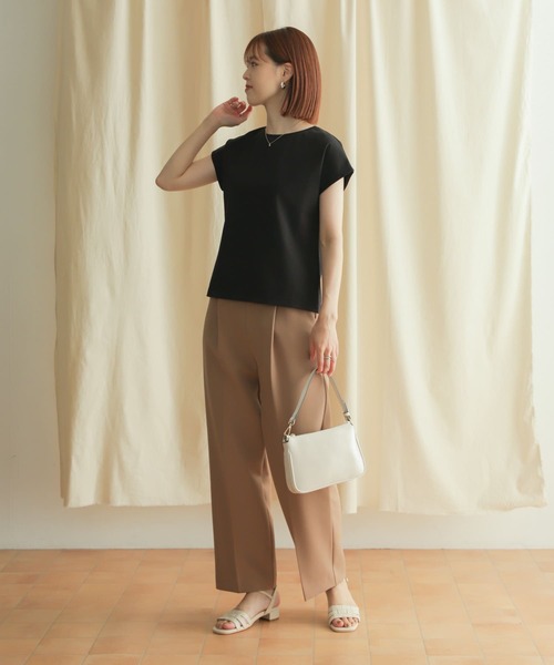 URBAN RESEARCH DOORS（アーバンリサーチドアーズ）の「クールタッチフレンチスリーブカットソー（Tシャツ/カットソー・レディース・ミント/バーガンディー/ライトグレー/ブラック・MEDIUM）」の8枚目の写真