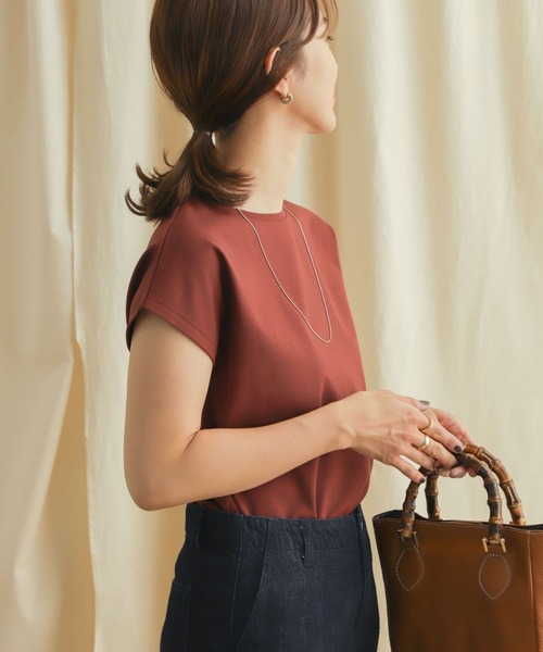 URBAN RESEARCH DOORS（アーバンリサーチドアーズ）の「クールタッチフレンチスリーブカットソー（Tシャツ/カットソー・レディース・ミント/バーガンディー/ライトグレー/ブラック・MEDIUM）」の16枚目の写真