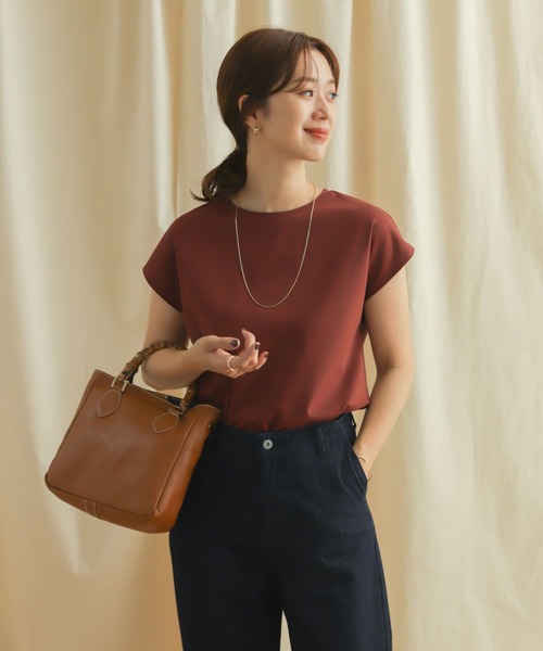 URBAN RESEARCH DOORS（アーバンリサーチドアーズ）の「クールタッチフレンチスリーブカットソー（Tシャツ/カットソー・レディース・ミント/バーガンディー/ライトグレー/ブラック・MEDIUM）」の17枚目の写真