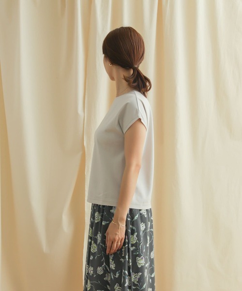 URBAN RESEARCH DOORS（アーバンリサーチドアーズ）の「クールタッチフレンチスリーブカットソー（Tシャツ/カットソー・レディース・ミント/バーガンディー/ライトグレー/ブラック・MEDIUM）」の10枚目の写真