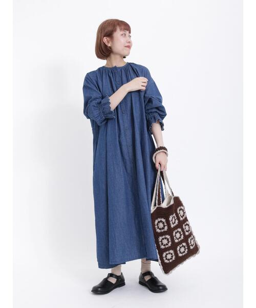 Samansa Mos2(サマンサ モスモス)の「配色クロシェトートバッグ(ハンドバッグ・レディース・ベージュ/ブラウン・F)」の11枚目の写真