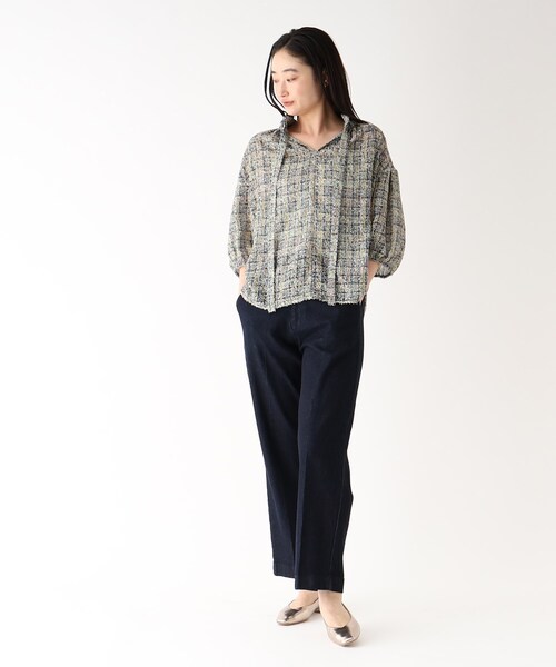 OPAQUE.CLIP（オペークドットクリップ）の「◆ツイードライクプリントボウタイブラウス【洗濯機洗い可】（シャツ/ブラウス・レディース・ピンク系6/グリーン系その他3・36/40/38）」の17枚目の写真