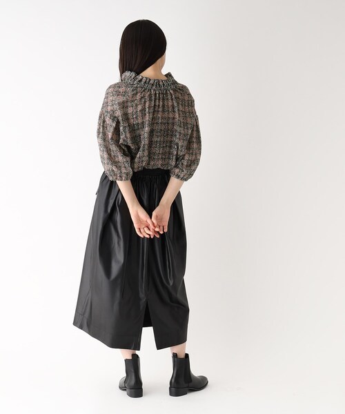 OPAQUE.CLIP（オペークドットクリップ）の「◆ツイードライクプリントボウタイブラウス【洗濯機洗い可】（シャツ/ブラウス・レディース・ピンク系6/グリーン系その他3・36/40/38）」の4枚目の写真