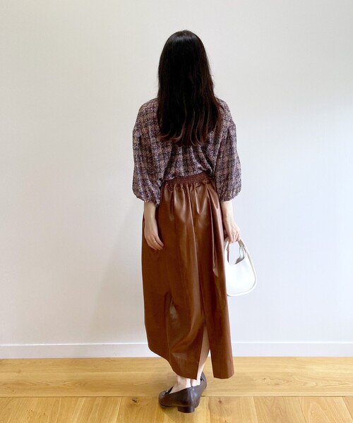 OPAQUE.CLIP（オペークドットクリップ）の「◆ツイードライクプリントボウタイブラウス【洗濯機洗い可】（シャツ/ブラウス・レディース・ピンク系6/グリーン系その他3・36/40/38）」の10枚目の写真