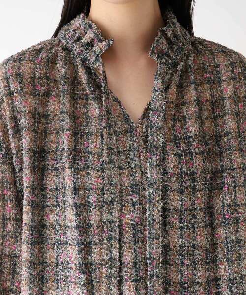 OPAQUE.CLIP（オペークドットクリップ）の「◆ツイードライクプリントボウタイブラウス【洗濯機洗い可】（シャツ/ブラウス・レディース・ピンク系6/グリーン系その他3・36/40/38）」の15枚目の写真