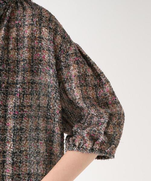 OPAQUE.CLIP（オペークドットクリップ）の「◆ツイードライクプリントボウタイブラウス【洗濯機洗い可】（シャツ/ブラウス・レディース・ピンク系6/グリーン系その他3・36/40/38）」の16枚目の写真