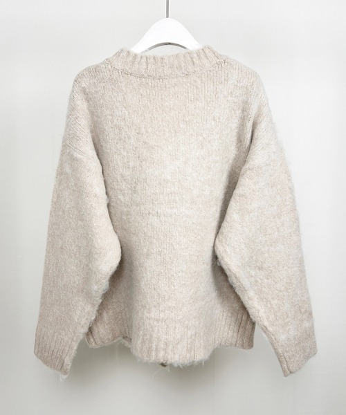 Meli rich（メリーリッチ）の「シャギーオーバーサイズカーディガン（カーディガン/ボレロ・レディース・アイボリー/ベージュ/ブルー/パープル/グレー/グリーン・MEDIUM）」の11枚目の写真