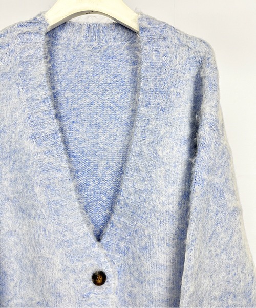 Meli rich（メリーリッチ）の「シャギーオーバーサイズカーディガン（カーディガン/ボレロ・レディース・アイボリー/ベージュ/ブルー/パープル/グレー/グリーン・MEDIUM）」の14枚目の写真