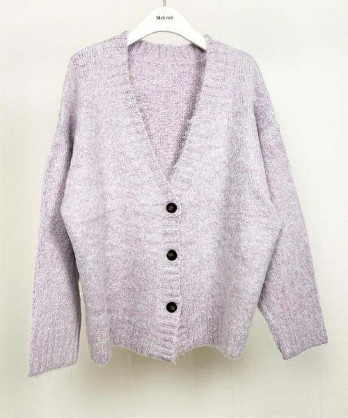 Meli rich（メリーリッチ）の「シャギーオーバーサイズカーディガン（カーディガン/ボレロ・レディース・アイボリー/ベージュ/ブルー/パープル/グレー/グリーン・MEDIUM）」の16枚目の写真