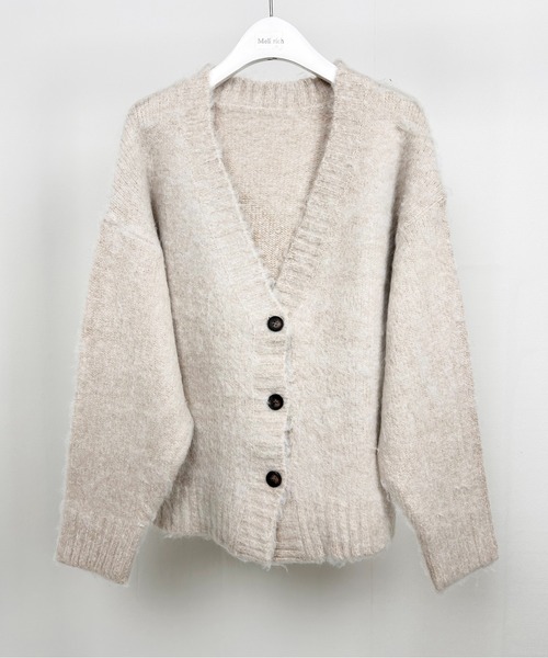 Meli rich（メリーリッチ）の「シャギーオーバーサイズカーディガン（カーディガン/ボレロ・レディース・アイボリー/ベージュ/ブルー/パープル/グレー/グリーン・MEDIUM）」の10枚目の写真