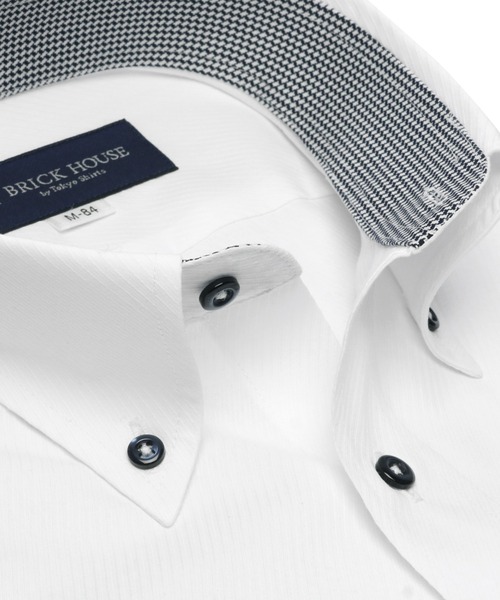 TOKYO SHIRTS(トウキョウシャツ)の「透け防止 形態安定ノーアイロン ボタンダウン 長袖ビジネスワイシャツ(ビジネスシャツ・メンズ・ホワイト・首回り37cm-裄丈80cm/首回り39cm-裄丈80cm/首回り39cm-裄丈84cm/首回り41cm-裄丈82cm/首回り41cm-裄丈86cm/首回り42cm-裄丈82cm/首回り42cm-裄丈86cm/首回り43cm-裄丈82cm/首回り43cm-裄丈86cm/首回り37cm-裄丈84cm)」の2枚目の写真