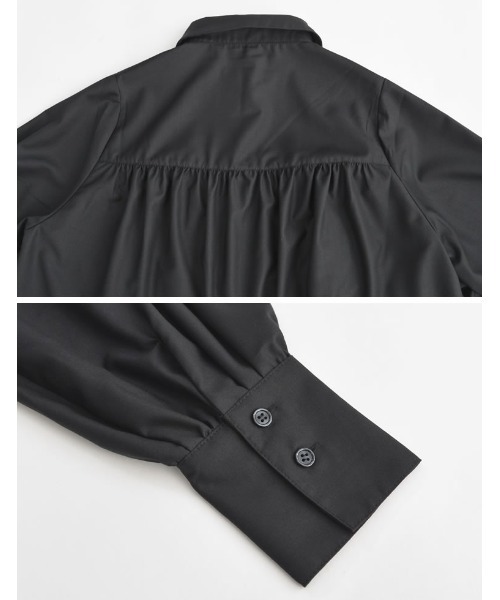 Re:EDIT（リエディ）の「[新色追加][2023A/W COLLECTION]ティアードフリルボリュームスリーブクロップドシャツ（シャツ/ブラウス・レディース・ブラック/ホワイト/ベージュ・MEDIUM/LARGE）」の15枚目の写真