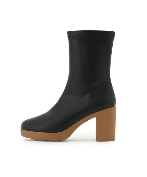 ROPE' PICNIC（ロペピクニック）の「ストレッチミドルレングスプラットフォームブーツ（ブーツ・レディース・ブラック系その他3/ブラック・S/M）」の3枚目の写真