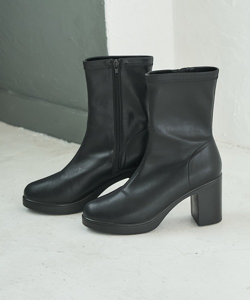 ROPE' PICNIC（ロペピクニック）の「ストレッチミドルレングスプラットフォームブーツ（ブーツ・レディース・ブラック系その他3/ブラック・S/M）」の10枚目の写真