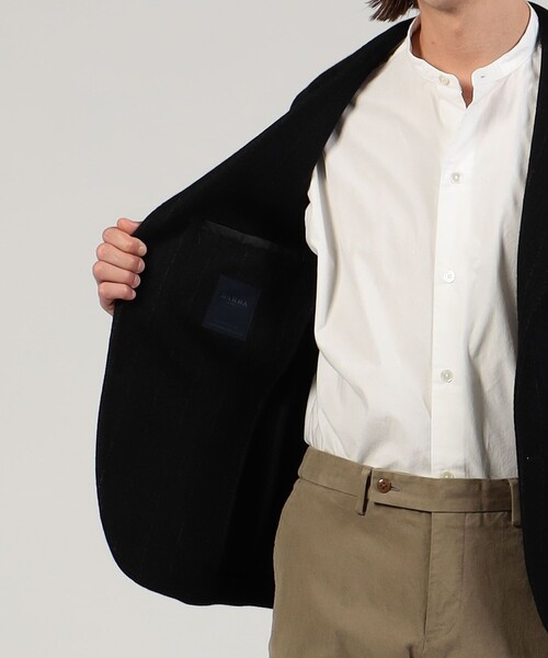 BARBA(バルバ)の「【別注】BARBA Dynamic ウールポリエステル シングルブレステッド2Bジャケット(テーラードジャケット・メンズ・ブラック系その他・46/48/44)」の13枚目の写真
