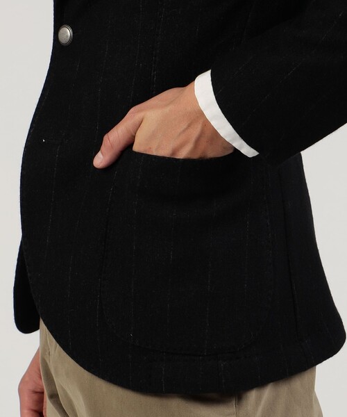 BARBA(バルバ)の「【別注】BARBA Dynamic ウールポリエステル シングルブレステッド2Bジャケット(テーラードジャケット・メンズ・ブラック系その他・46/48/44)」の2枚目の写真