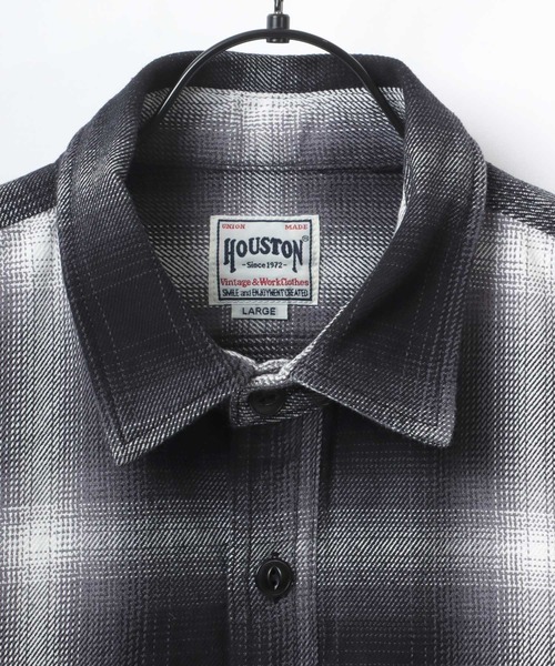 HOUSTON（ヒューストン）の「HOUSTON/ヒューストン Ombre Check Viyella Shirt/オンブレチェック ビエラシャツ/ネルシャツ（シャツ/ブラウス・メンズ・ブラック/レッド/ブルー/ネイビー/カーキ/ブラウン・M/L/XL）」の14枚目の写真