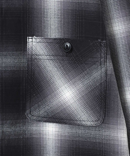 HOUSTON（ヒューストン）の「HOUSTON/ヒューストン Ombre Check Viyella Shirt/オンブレチェック ビエラシャツ/ネルシャツ（シャツ/ブラウス・メンズ・ブラック/レッド/ブルー/ネイビー/カーキ/ブラウン・M/L/XL）」の15枚目の写真