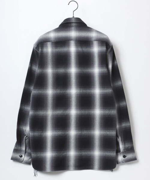 HOUSTON（ヒューストン）の「HOUSTON/ヒューストン Ombre Check Viyella Shirt/オンブレチェック ビエラシャツ/ネルシャツ（シャツ/ブラウス・メンズ・ブラック/レッド/ブルー/ネイビー/カーキ/ブラウン・M/L/XL）」の13枚目の写真