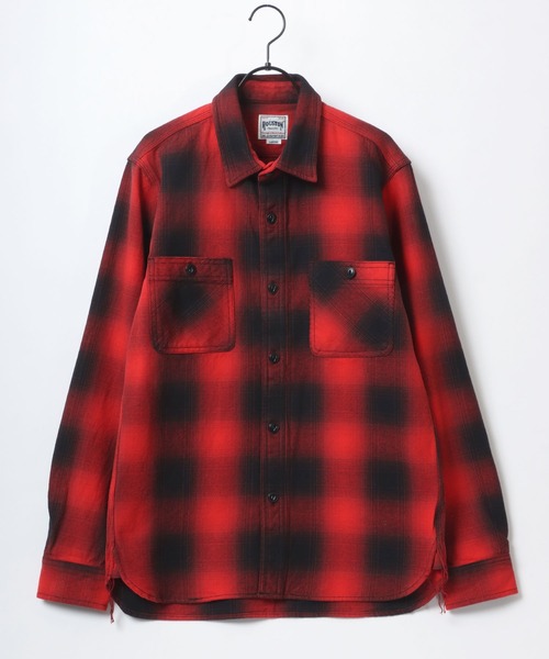 HOUSTON（ヒューストン）の「HOUSTON/ヒューストン Ombre Check Viyella Shirt/オンブレチェック ビエラシャツ/ネルシャツ（シャツ/ブラウス・メンズ・ブラック/レッド/ブルー/ネイビー/カーキ/ブラウン・M/L/XL）」の12枚目の写真