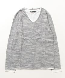 【Bling Leads】アンサンブルVネック長袖Tシャツ