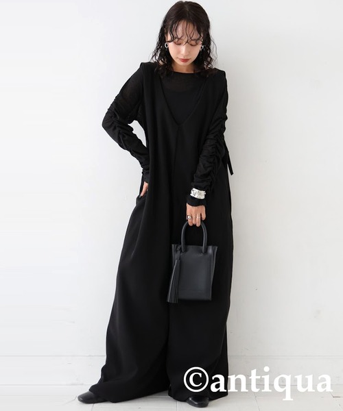 antiqua(アンティカ)の「シアートップス(Tシャツ/カットソー・レディース・ブラック/ホワイト/ダークネイビー・FREE)」の16枚目の写真